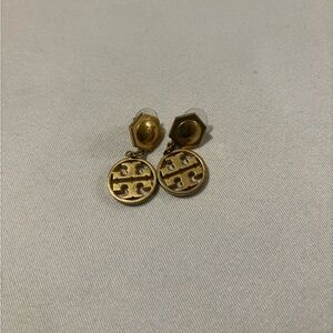 Tory Burch Gold and Silver Emblem Earrings